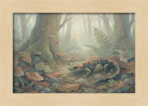 Salamander Among Forest Leaves