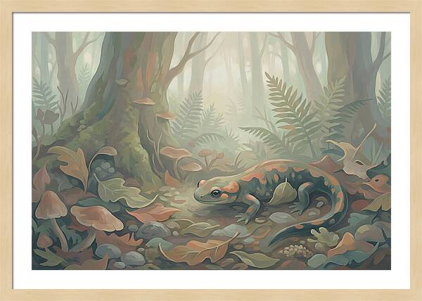 Salamander Among Forest Leaves
