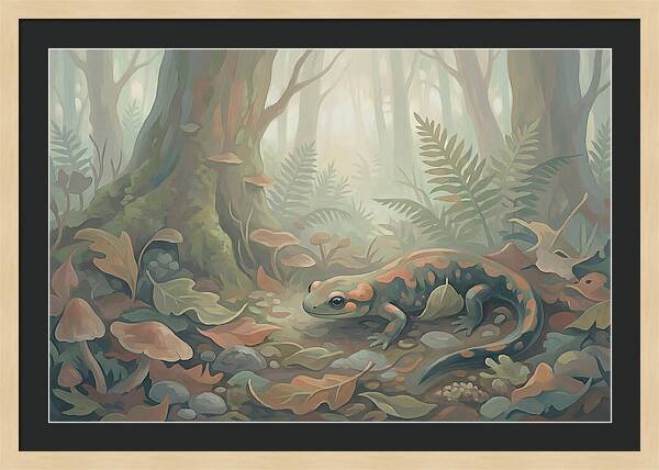 Salamander Among Forest Leaves