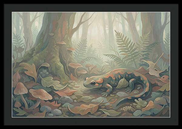 Salamander Among Forest Leaves