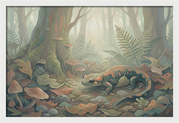 Salamander Among Forest Leaves