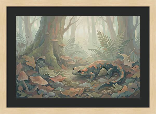 Salamander Among Forest Leaves