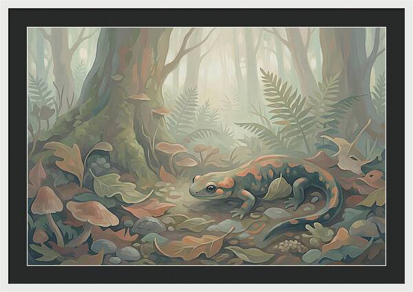 Salamander Among Forest Leaves