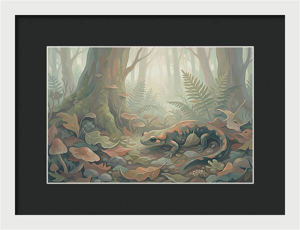 Salamander Among Forest Leaves