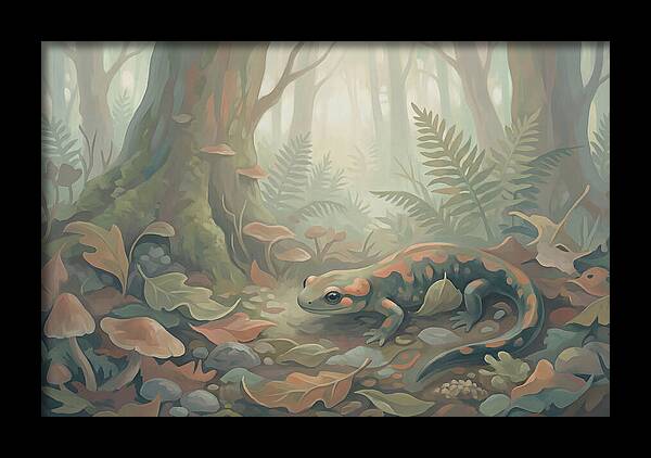 Salamander Among Forest Leaves