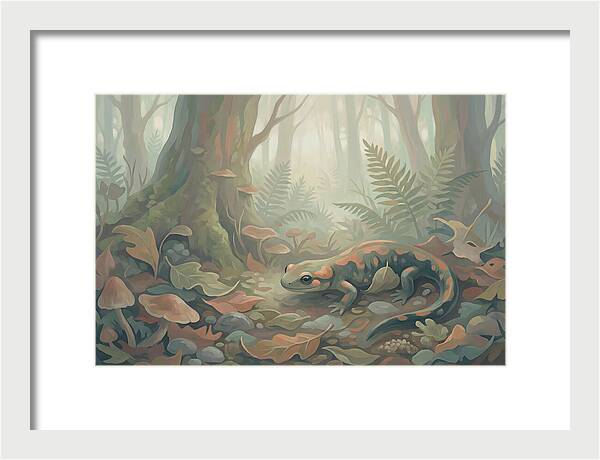 Salamander Among Forest Leaves