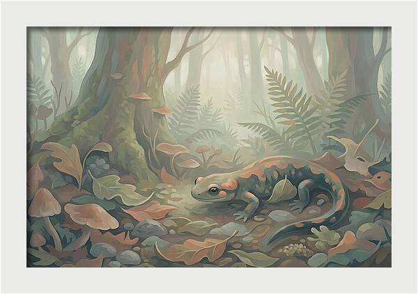 Salamander Among Forest Leaves