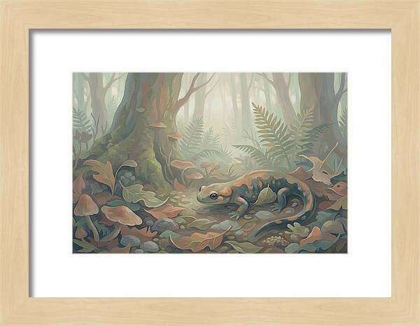 Salamander Among Forest Leaves
