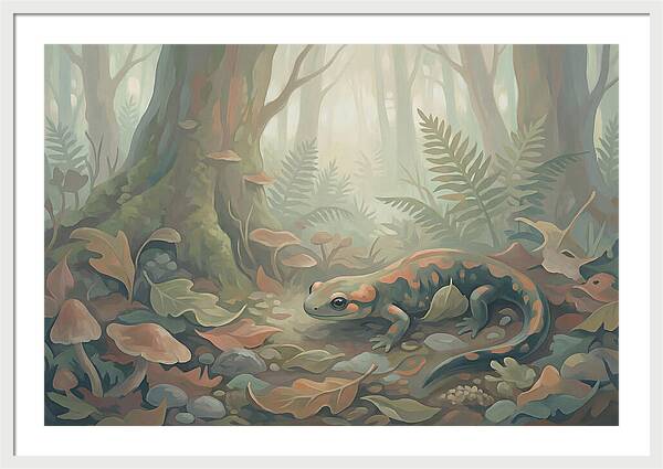 Salamander Among Forest Leaves