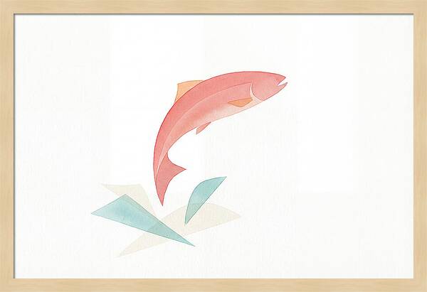 Salmon In Minimalist Style