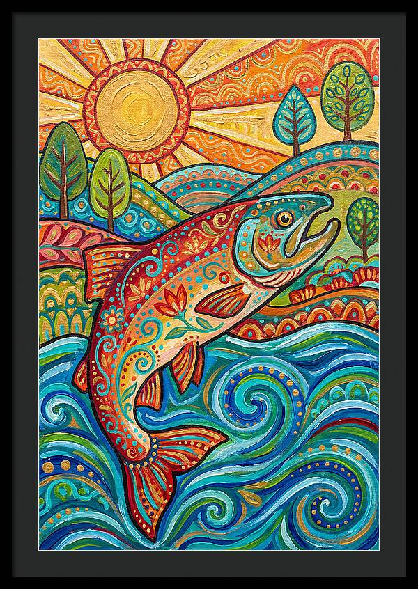 Salmon Swimming In Vibrant Waters