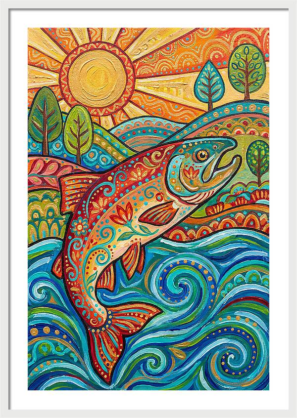 Salmon Swimming In Vibrant Waters