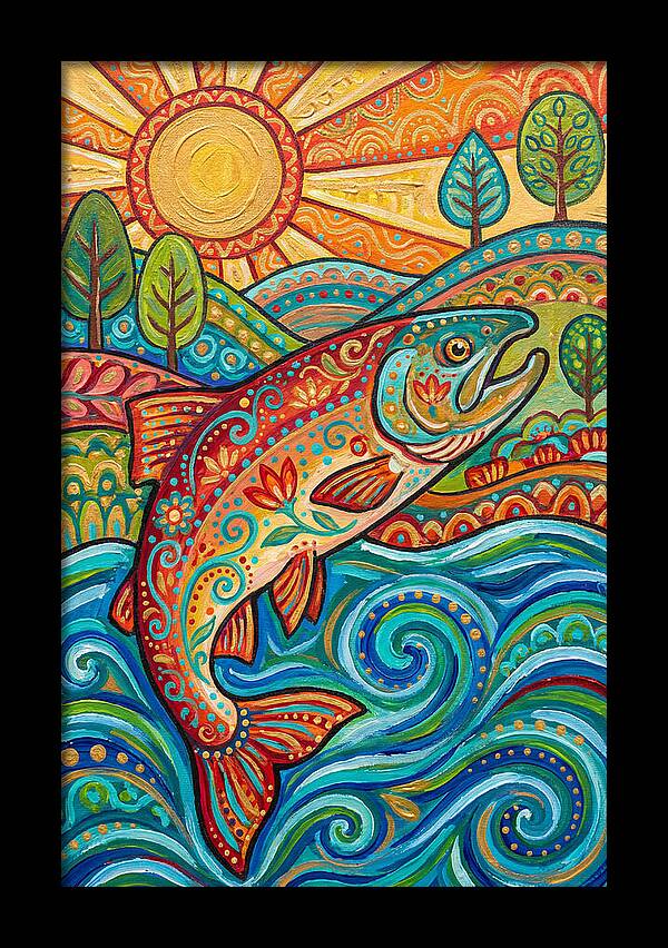 Salmon Swimming In Vibrant Waters