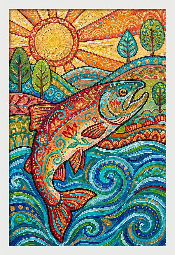 Salmon Swimming In Vibrant Waters