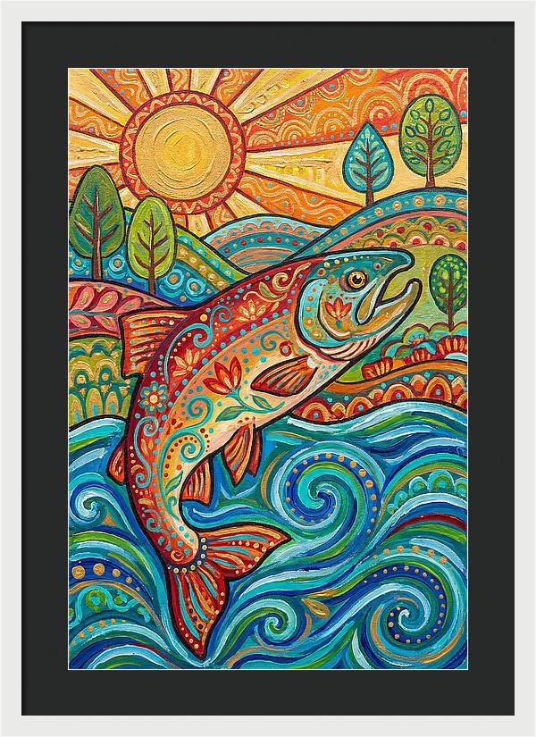 Salmon Swimming In Vibrant Waters