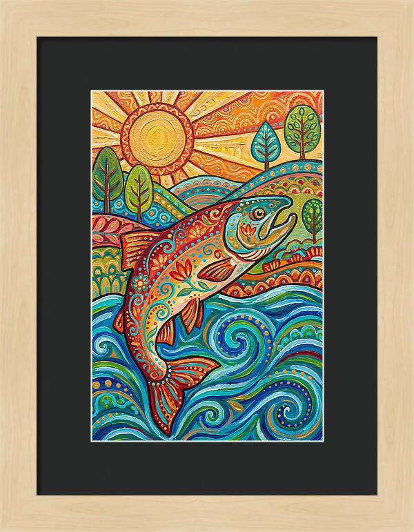 Salmon Swimming In Vibrant Waters