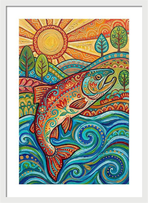 Salmon Swimming In Vibrant Waters