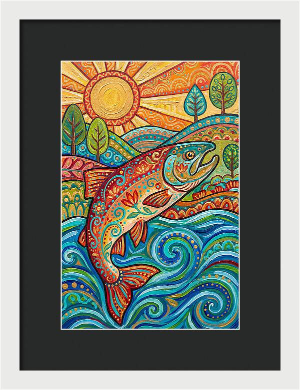 Salmon Swimming In Vibrant Waters