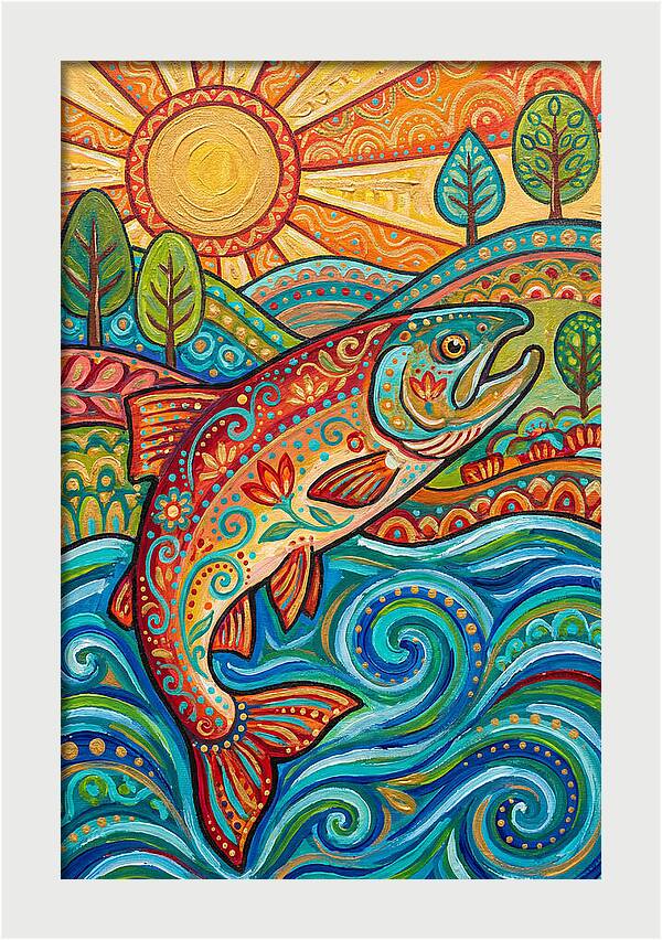 Salmon Swimming In Vibrant Waters