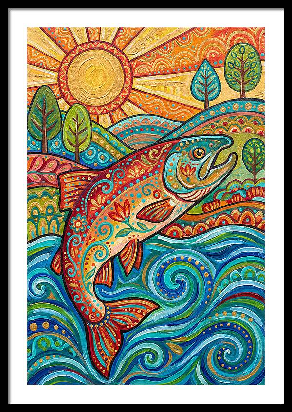 Salmon Swimming In Vibrant Waters