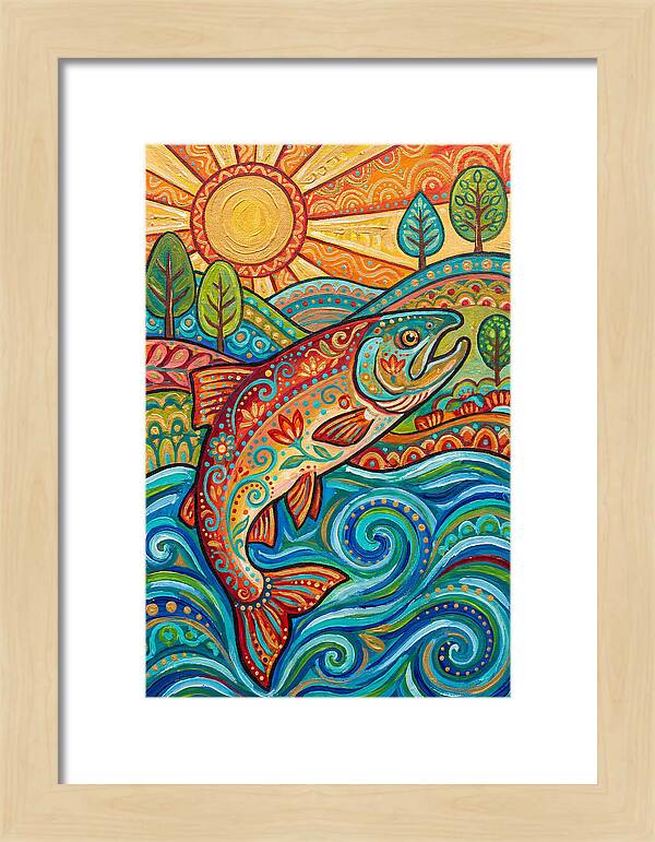 Salmon Swimming In Vibrant Waters