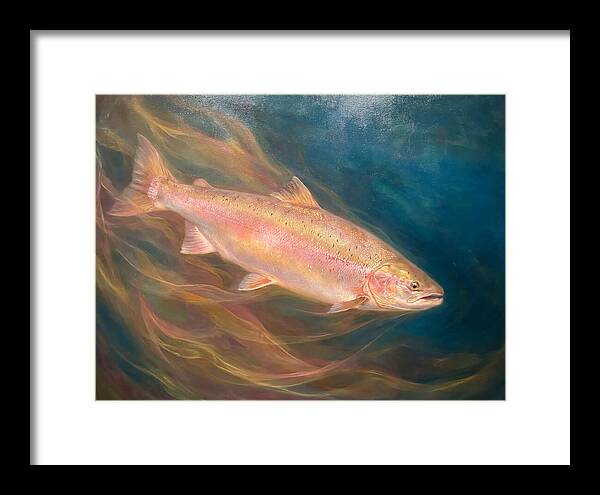 Salmon Swimming Through Water