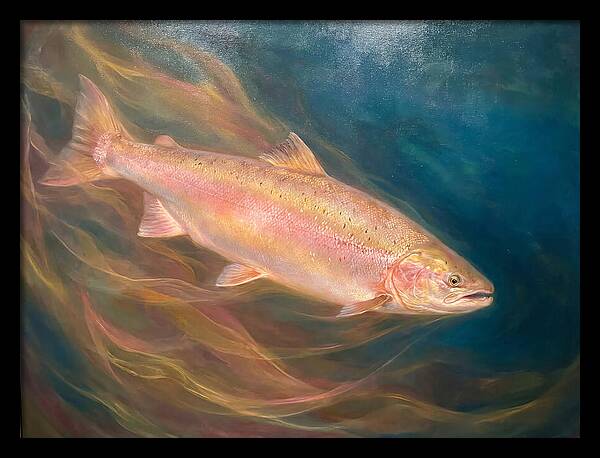 Salmon Swimming Through Water