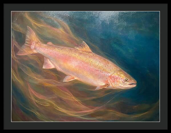 Salmon Swimming Through Water