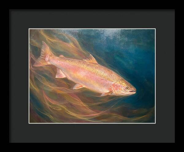 Salmon Swimming Through Water