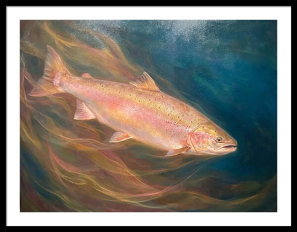 Salmon Swimming Through Water