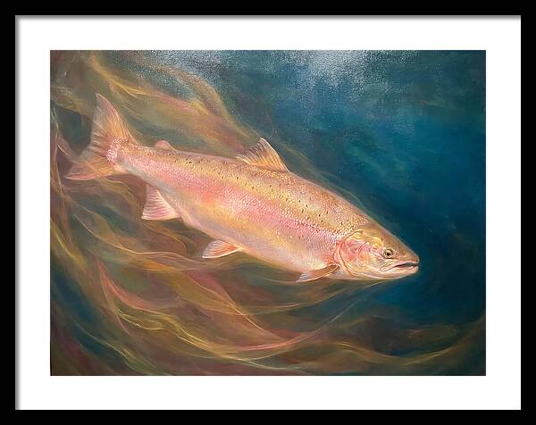 Salmon Swimming Through Water