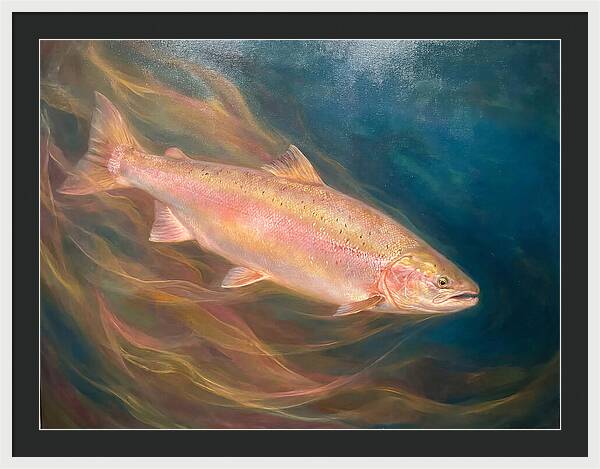 Salmon Swimming Through Water