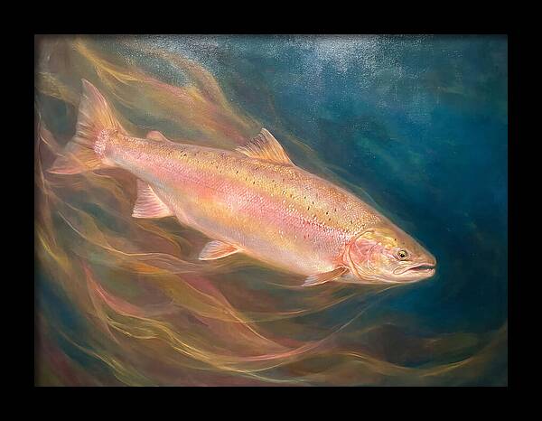 Salmon Swimming Through Water