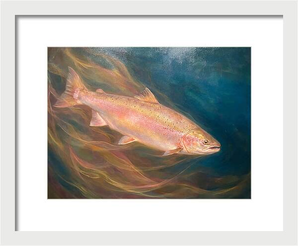 Salmon Swimming Through Water