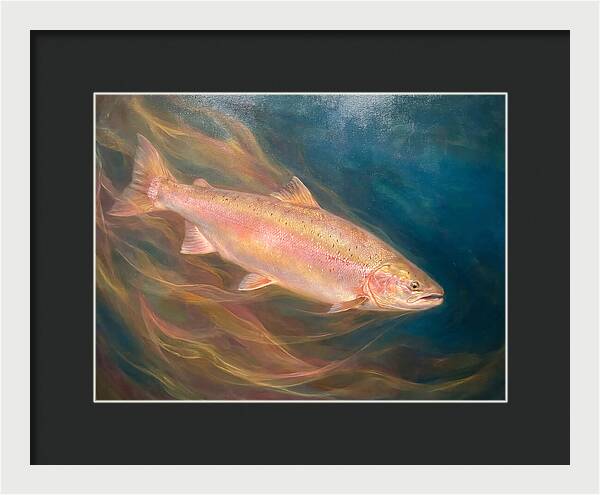 Salmon Swimming Through Water