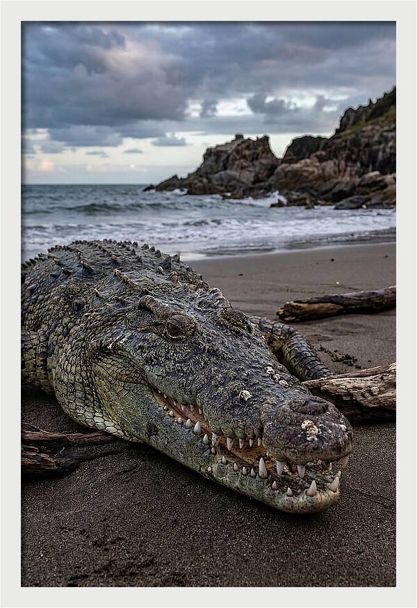 Saltwater Crocodile On The Beach