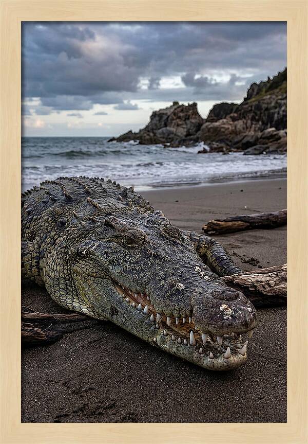 Saltwater Crocodile On The Beach