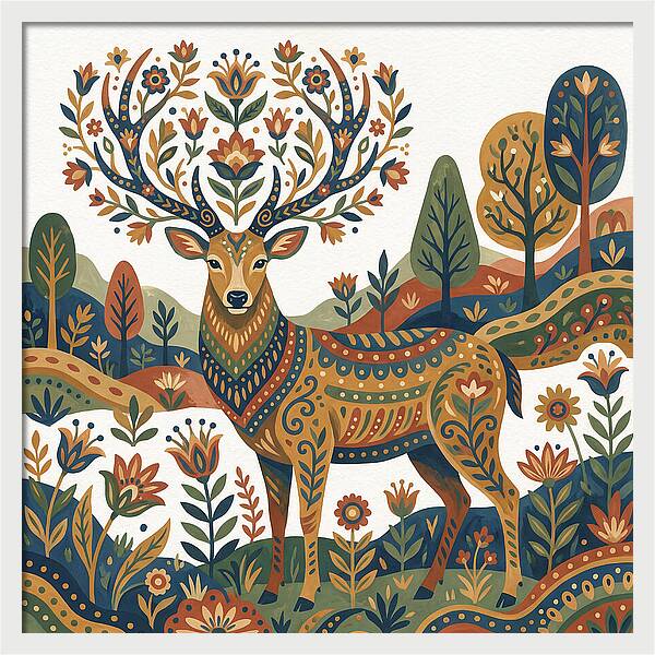 Sambar Deer In Floral Splendor