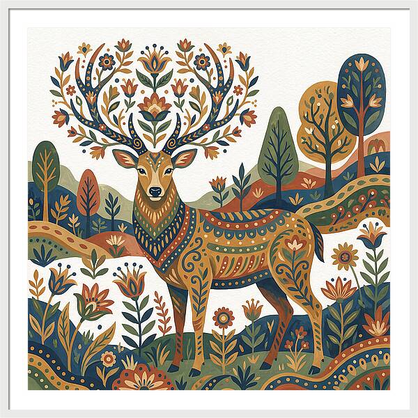 Sambar Deer In Floral Splendor