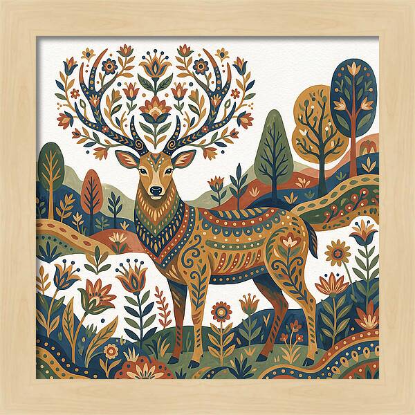 Sambar Deer In Floral Splendor