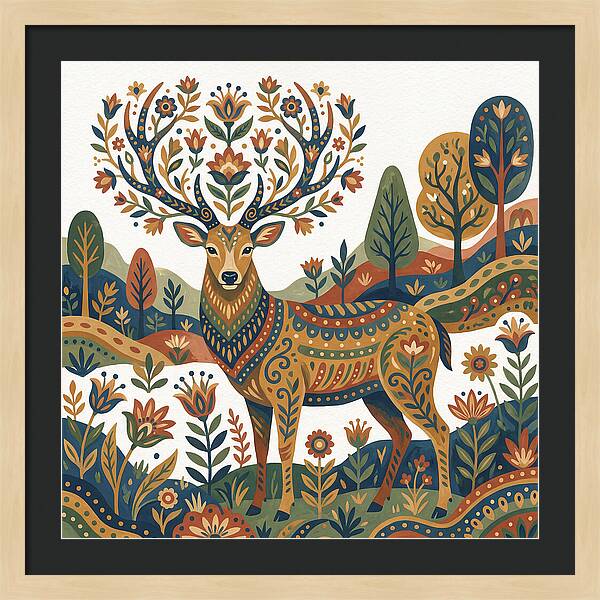 Sambar Deer In Floral Splendor