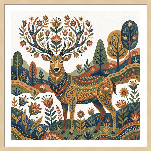 Sambar Deer In Floral Splendor