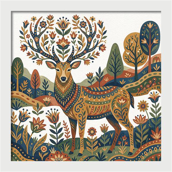 Sambar Deer In Floral Splendor