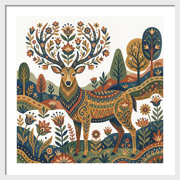 Sambar Deer In Floral Splendor