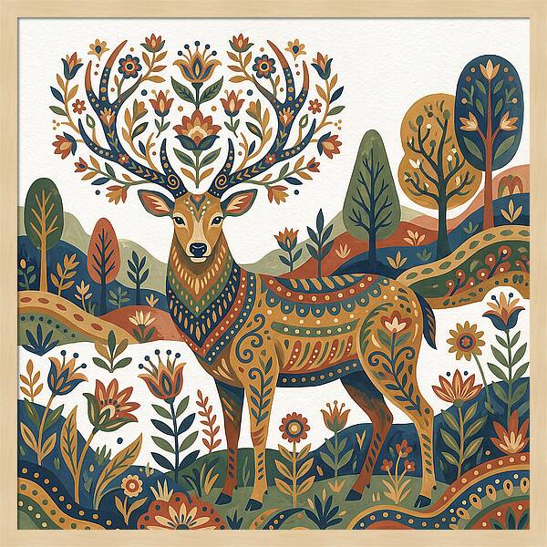 Sambar Deer In Floral Splendor