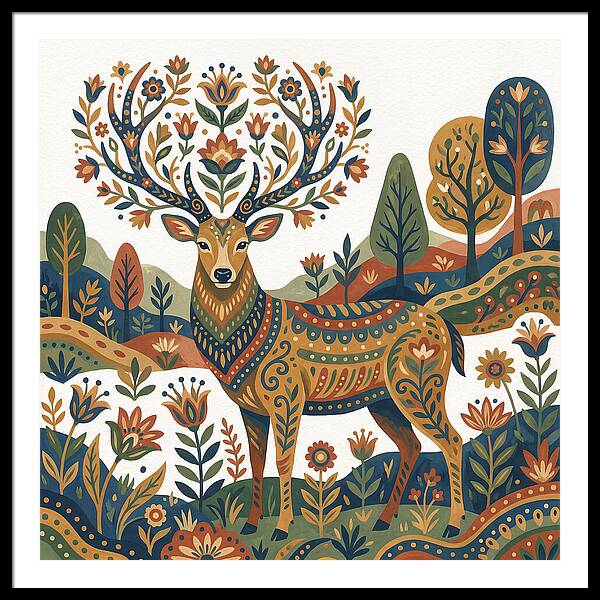 Sambar Deer In Floral Splendor