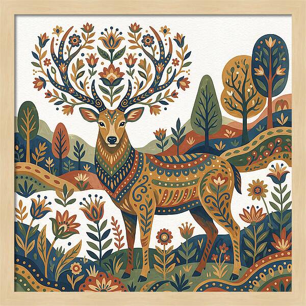Sambar Deer In Floral Splendor