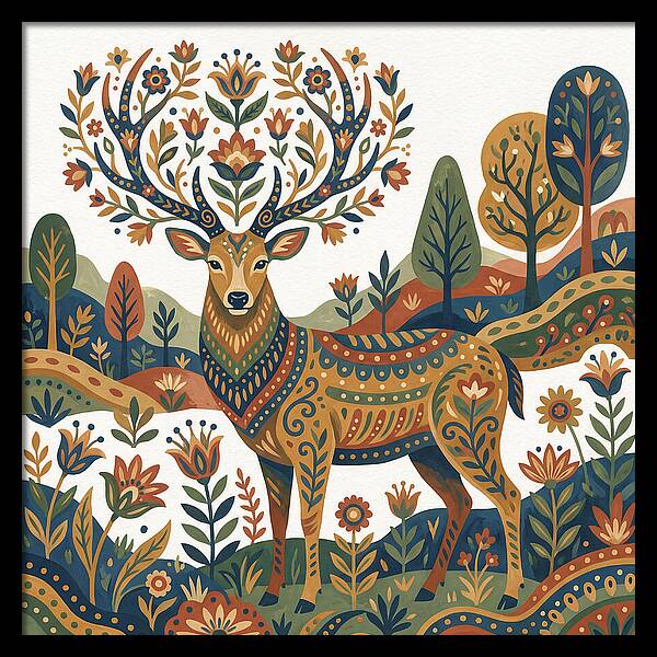 Sambar Deer In Floral Splendor