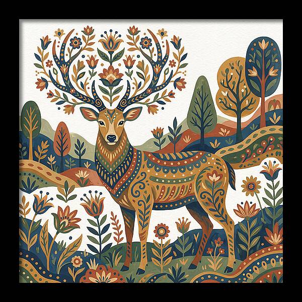 Sambar Deer In Floral Splendor