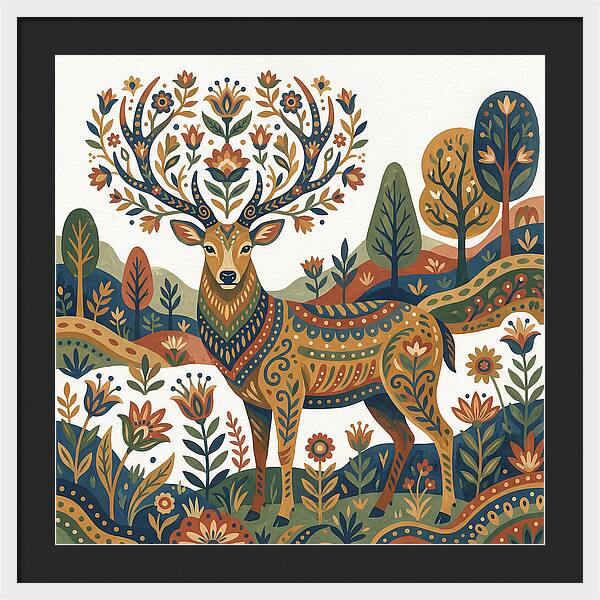 Sambar Deer In Floral Splendor
